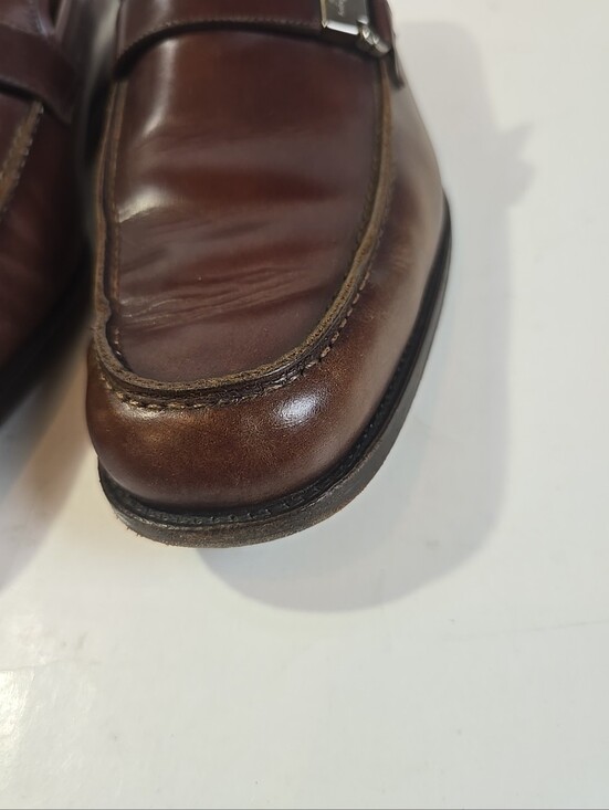 Salvatore Ferragamo Mens Brown Leather Loafers With Gancini Ornament Size 12EE main image 11